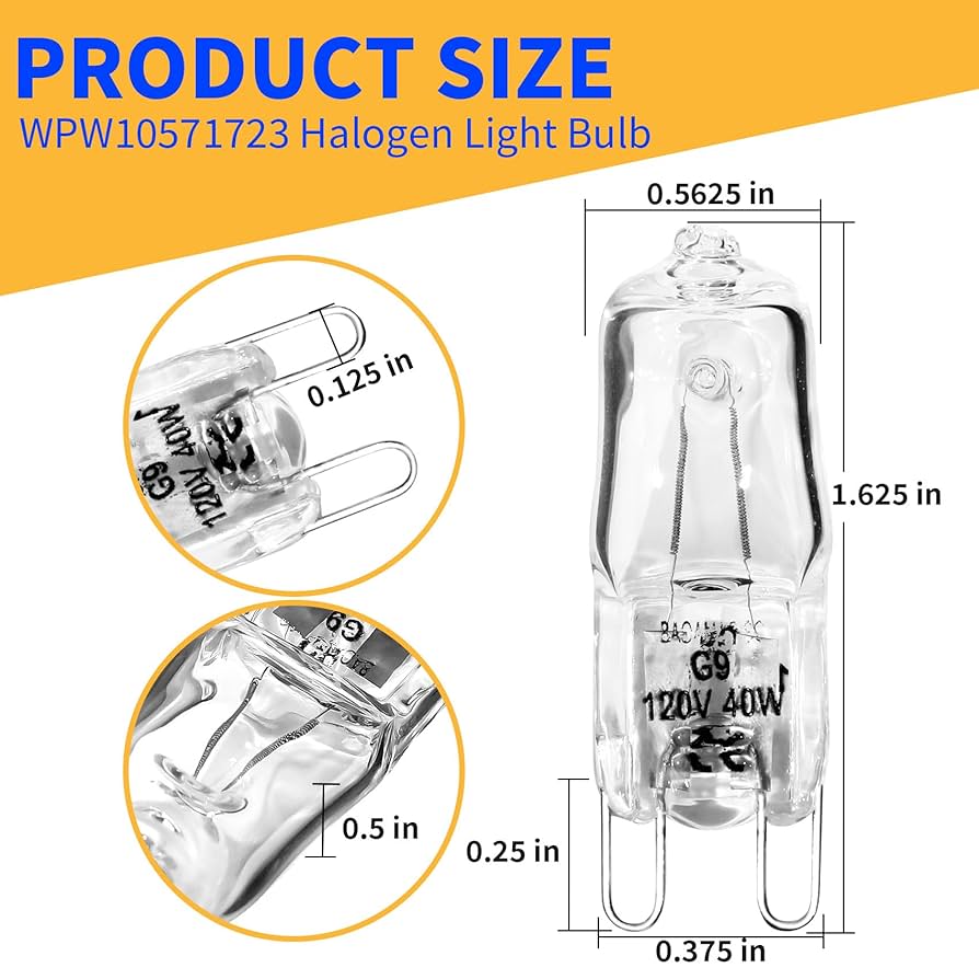 Amazon.com: WPW10571723 Range Hood Light Bulb 120V 40W G9